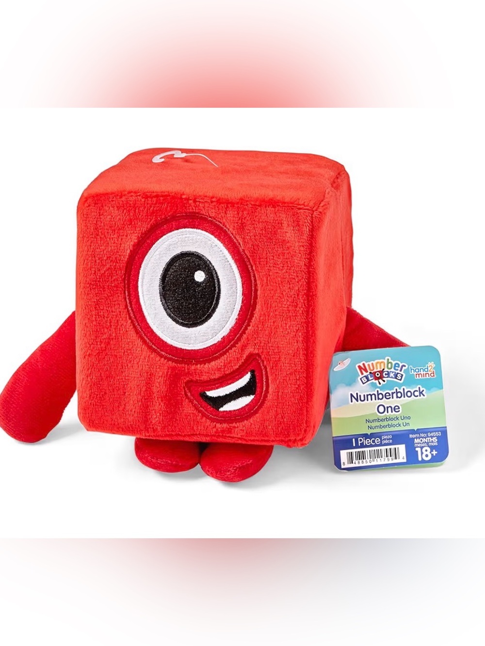 hand2mind Numberblocks One Plush, Plush Figure Toys, Numbers for Toddlers,
